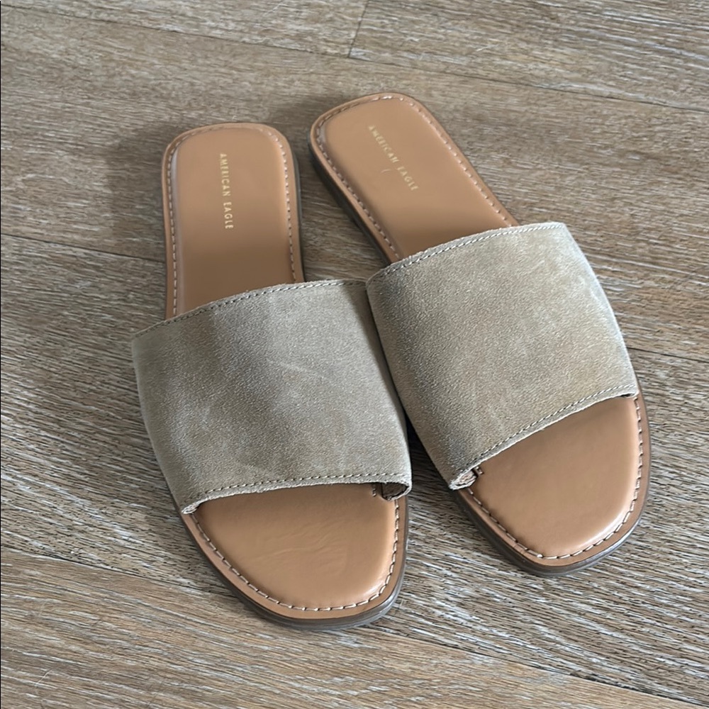 American Eagle Outfitters Women's Tan Slide Sandals